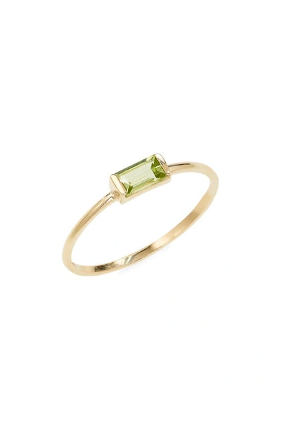 Bony Levy Blc Peridot 14k Gold Stacking Ring In 14k Yellow Gold