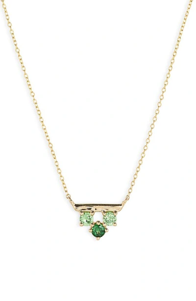 Bony Levy Blc 14k Gold Green Garnet Pendant Necklace In 14k Yellow Gold