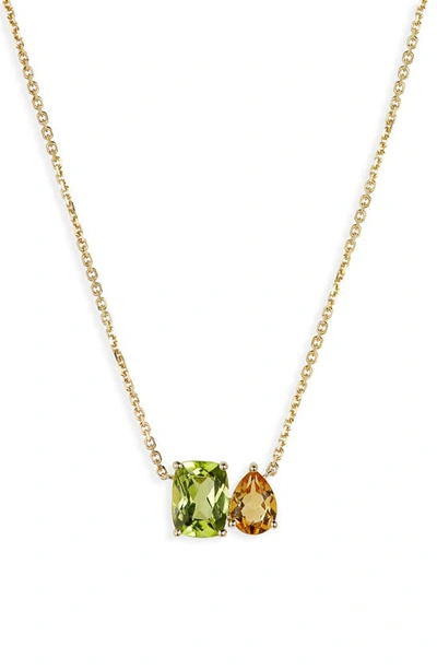 Bony Levy 14k Gold Citrine & Peridot Pendant Necklace In 14k Yellow Gold