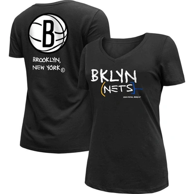 New Era Women's  White Brooklyn Nets 2022/23 City Edition V-neck T-shirt