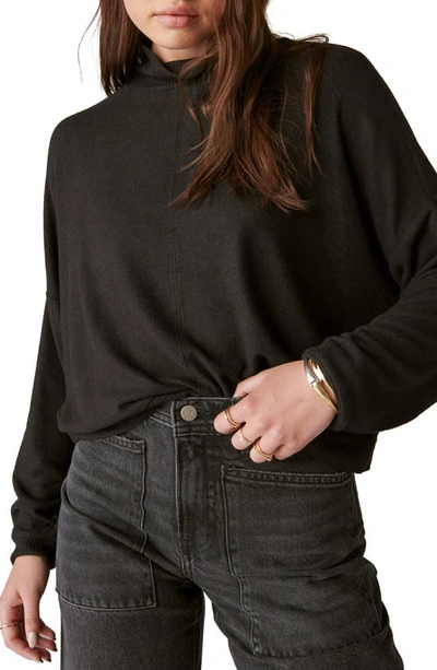 Lucky Brand Cloud Mock Neck Sweater In Jet Black