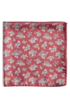 Nordstrom Paisley Silk Pocket Square In Ruby
