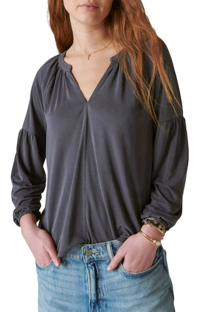 Lucky Brand Sandwash Top In Grey