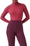 Spanx Long Sleeve Smoother Thong Bodysuit In Wild Rose
