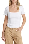 Bp. Corset Knit Top In White Brilliant