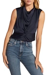 FAVORITE DAUGHTER THE CONSTANCE TWIST FRONT COWL NECK TOP