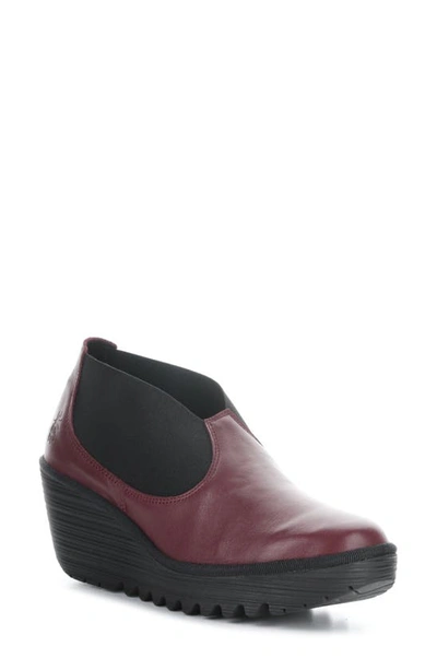 Fly London Yify Platform Wedge Chelsea Boot In 001 Wine