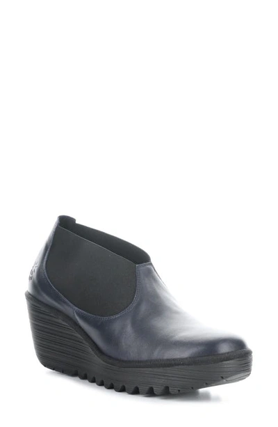Fly London Yify Platform Wedge Chelsea Boot In 002 Navy