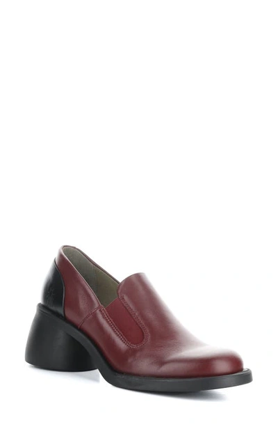 Fly London Huch Loafer In Wine/black