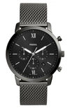 Fossil Neutra Mesh Strap Chronograph Watch, 44mm In Smoke