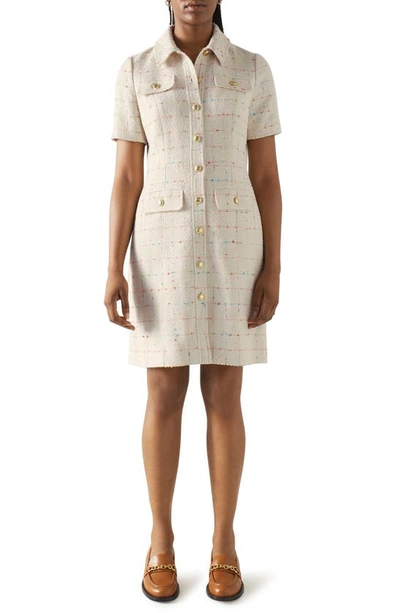 L.k. Bennett Bellmer Tweed Dress In White