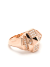 Statement Paris 18k Rose Gold Mini Rockaway Pyramid Diamond Ring In Gold