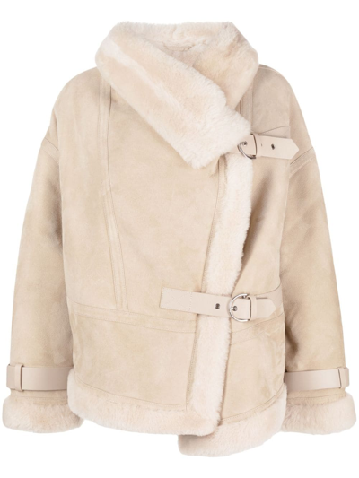 Shoreditch Ski Club Darling Shearling Jacket In Neutrals