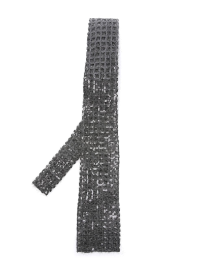Brunello Cucinelli Tie With Embroidery In Dark_grey
