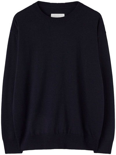 Jil Sander Crew-neck Merino Wool Jumper In Blue