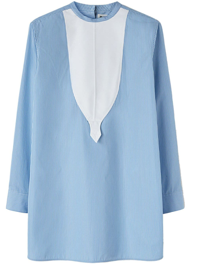 Jil Sander Cotton Poplin Blouse In Blue