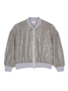 Brunello Cucinelli Zip-up Sequinned Bomber Jacket In Grey