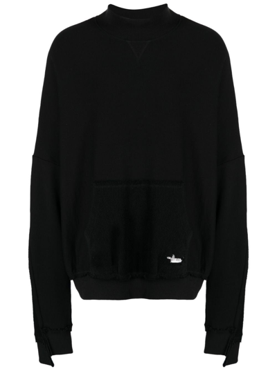 Mostly Heard Rarely Seen Logo-embroidered Brushed Cotton Sweatshirt In Black