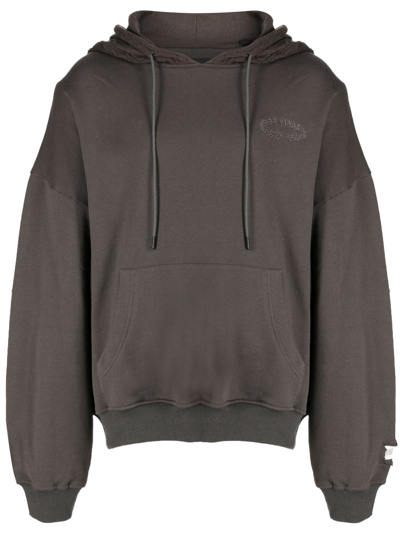 Mostly Heard Rarely Seen Cable-knit Cotton Hoodie In Grey