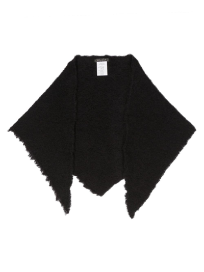 Faliero Sarti Frayed-trim Knitted Scarf In Black