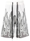 Haculla Un In Flames Intarsia-knit Shorts In White