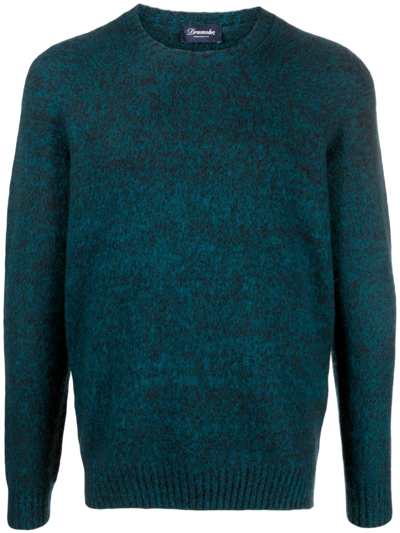 Drumohr Melange-effect Knit Jumper In Blue