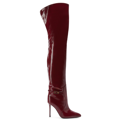 Giuseppe Zanotti Frannie 105mm Patent-leather Boot In Bordeaux