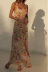 SEVEN WONDERS THE HOLLY MAXI DRESS IN PEACH, ORANGE, YELLOW, GREEN, WHITE FLORAL