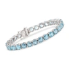 Ross-simons Sky Blue Topaz Tennis Bracelet In Sterling Silver In Silver