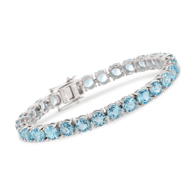 Ross-simons Sky Blue Topaz Tennis Bracelet In Sterling Silver