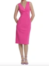 Donna Morgan Sleeveless V-neck Dress In Hot Pink In Pink