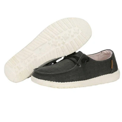 Hey Dude Women's Wendy Chambray Casual Moccasin Sneakers From Finish Line In Black