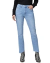 Paige Cindy Seaming Womens Ankle High Rise Straight Leg Jeans In Black
