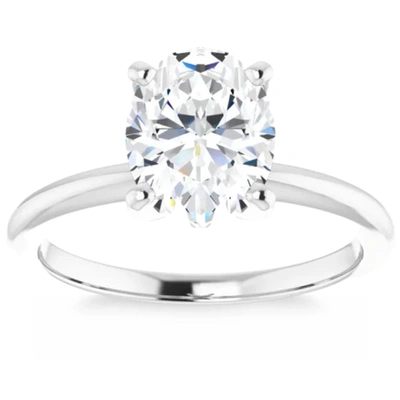 Pompeii3 Platinum Certified 1.18ct Oval Diamond Engagement Ring Solitaire Lab Grown In Silver