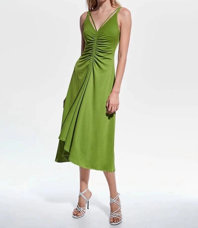 As By Df Maddy Ruched A-line Dress In Green