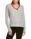 LISA TODD NEON V-NECK WOOL & CASHMERE-BLEND SWEATER