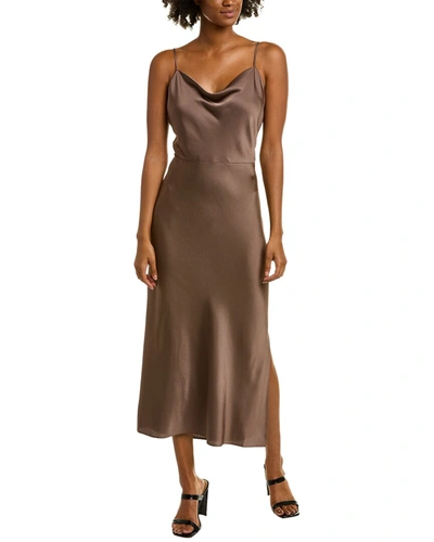 Vince Cowl Neck Slip Dress In Brown