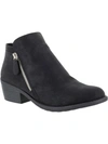 Easy Street Gusto Womens Faux Suede Block Heel Ankle Boots In Black