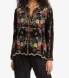 JOHNNY WAS CABO BUTTON DOWN BLOUSE IN BLACK
