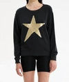 Chrldr Star Sequin Drip Sweatshirt In Black In Black