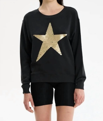 Chrldr Star Sequin Drip Sweatshirt In Black