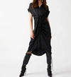 Steve Madden Tori Tie Waist Midi Shirtdress In Black