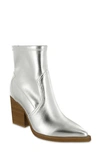 Mia Rachell Womens Faux Leather Ankle Booties In Silver