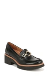 Naturalizer Cabaret-o Lug Sole Loafers In Black Faux Leather