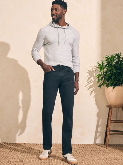 Faherty Organic Cotton Slim Straight Denim (" Inseam) Pants In Black Smoke Wash