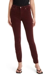 Ag Mari High Waist Slim Ankle Straight Leg Corduroy Pants In 1 Year Hi-white Dark Plum