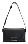Allsaints Celeste Magnetic-closure Leather Crossbody Bag In Black