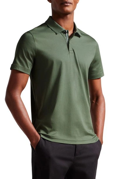 Ted Baker Zeiter Slim Fit Soft Touch Polo In Khaki