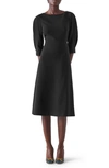 Lk Bennett Lemoni A-line Midi Dress In Black