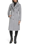 Kenneth Cole New York Notch Lapel Military Coat In Grey